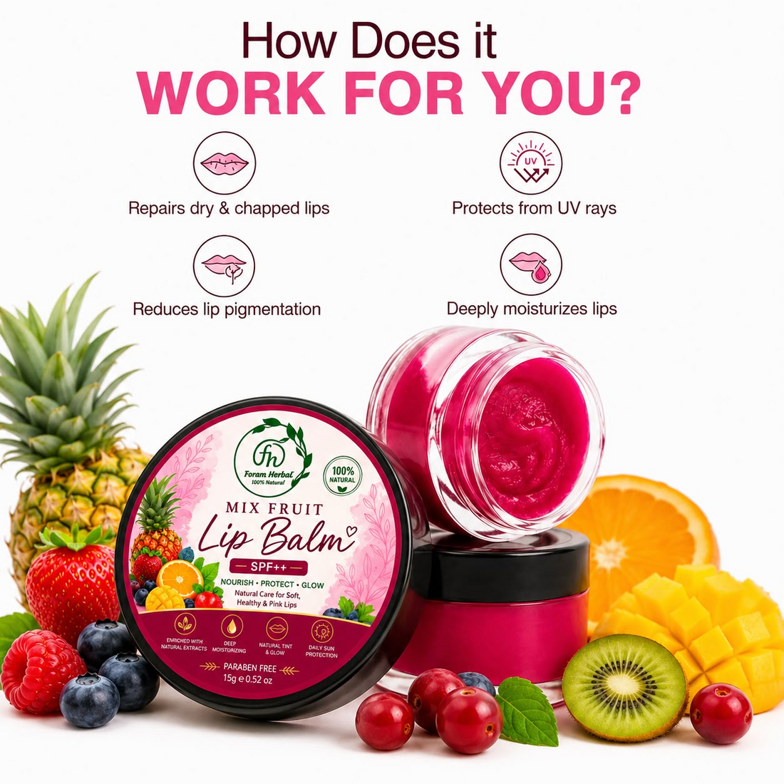 Foram Herbal Mix Fruit Lip Balm SPF++
